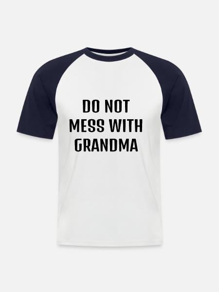 DO NOT MEASURE WITH GRANDMA - Men's Baseball T-Shirt - white/navy