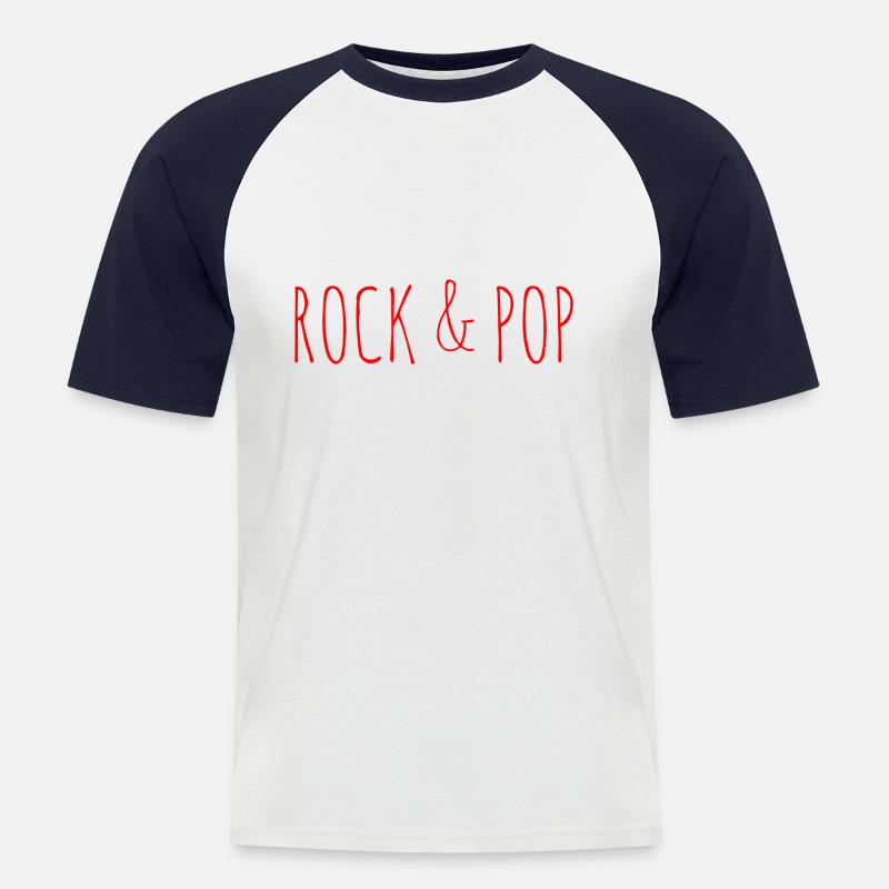 Rock & Pop - Männer Baseball-T-Shirt - Weiß/Navy