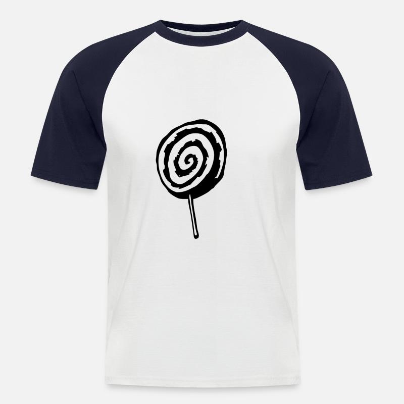 Lolli Lutscher - Männer Baseball-T-Shirt - Weiß/Navy