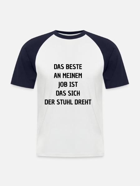 Bürohumor - Männer Baseball-T-Shirt - Weiß/Navy