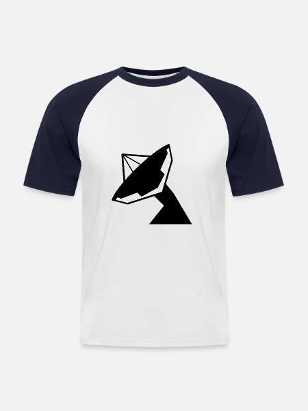 satellite - Men's Baseball T-Shirt - white/navy
