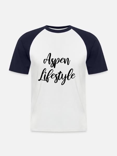 Aspen lifestyle - Men's Baseball T-Shirt - white/navy