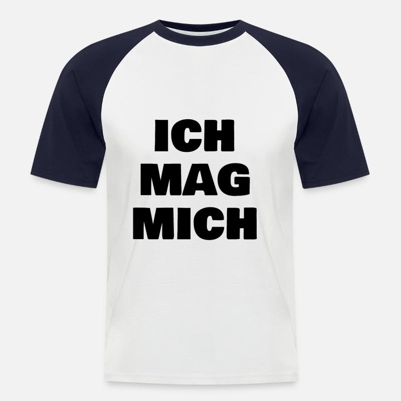 ich mag mich - Männer Baseball-T-Shirt - Weiß/Navy