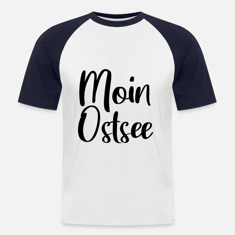 MOIN OSTSEE - Männer Baseball-T-Shirt - Weiß/Navy