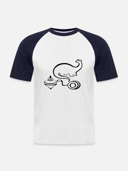 Toy dinosaurs - Men's Baseball T-Shirt - white/navy