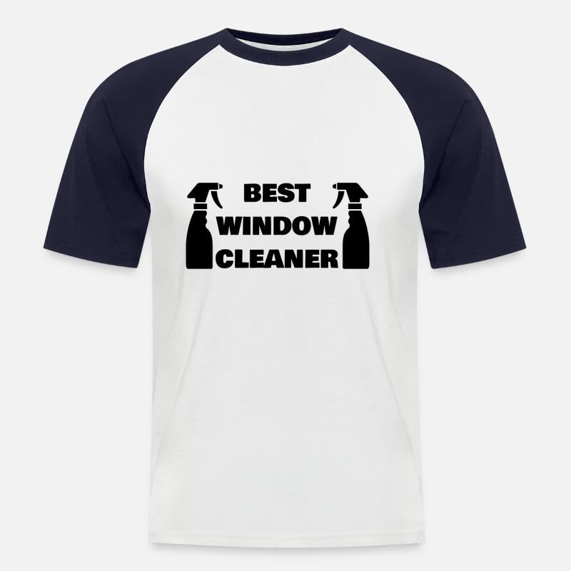 BEST WINDOW CLEANER - Men's Baseball T-Shirt - white/navy
