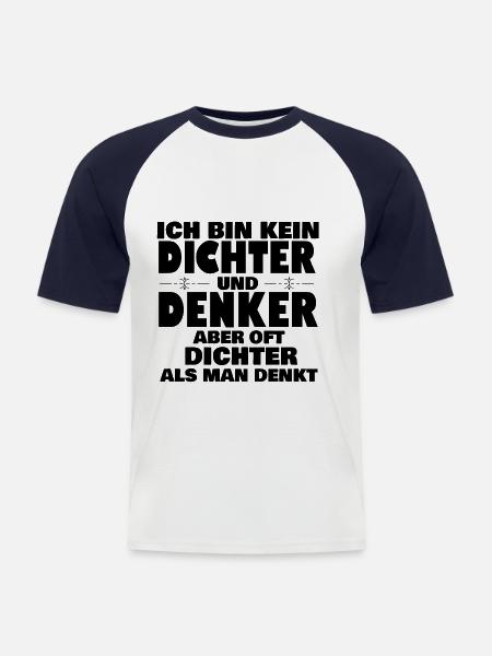 ICH BIN KEIN DICHTER - Männer Baseball-T-Shirt - Weiß/Navy
