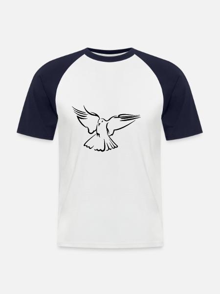 Dove of peace - Men's Baseball T-Shirt - white/navy