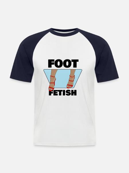 FOOT FETISH - Männer Baseball-T-Shirt - Weiß/Navy