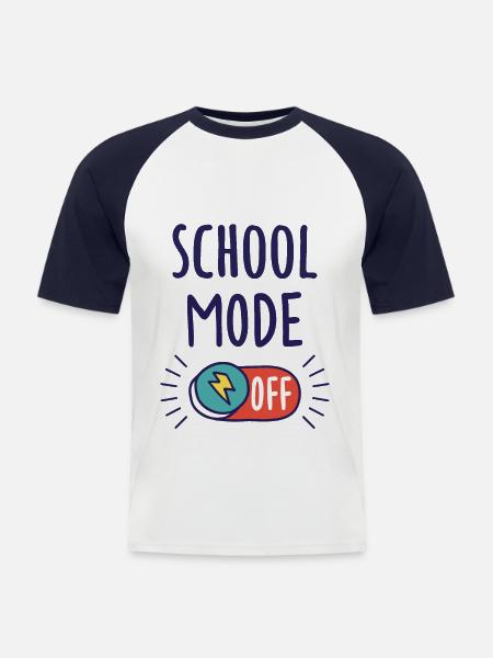 School Mode Off - Men's Baseball T-Shirt - white/navy