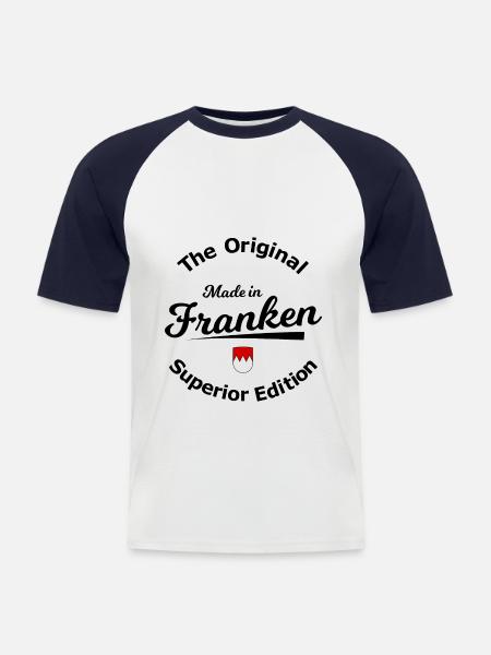 Born in Franconia - Men's Baseball T-Shirt - white/navy