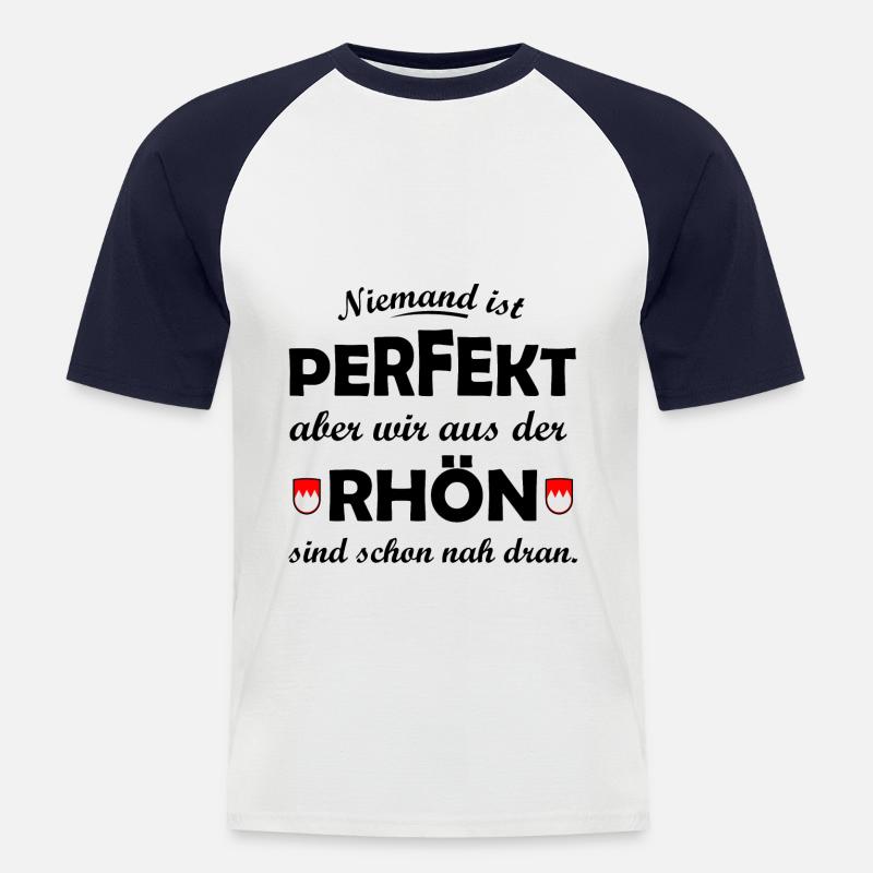 Die Rhön - Männer Baseball-T-Shirt - Weiß/Navy
