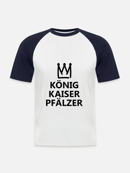 Pfälzer König - Männer Baseball-T-Shirt - Weiß/Navy