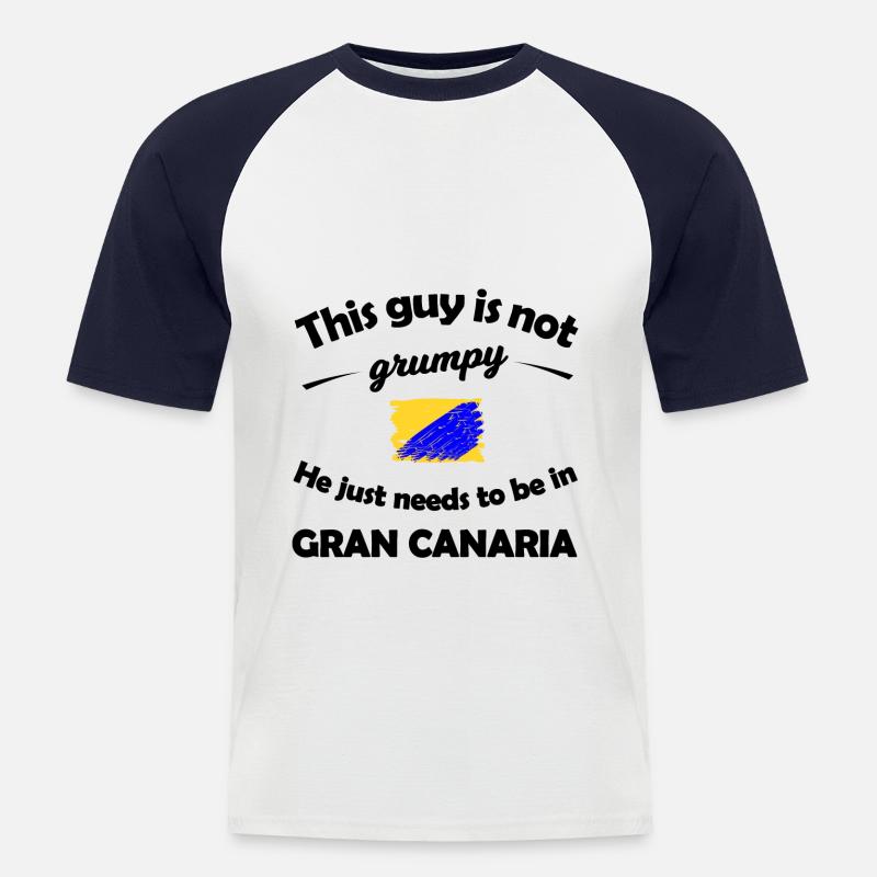 Gran Canaria Urlaub - Männer Baseball-T-Shirt - Weiß/Navy