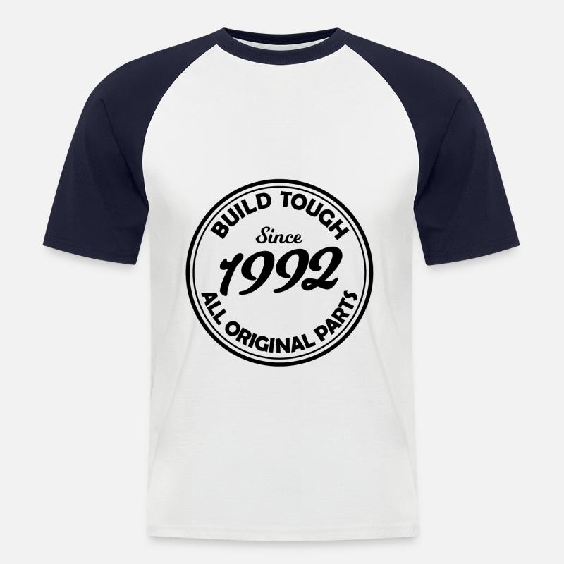 Geboren in 1992 - Männer Baseball-T-Shirt - Weiß/Navy