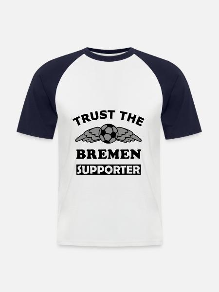 Der Bremen Unterstützer - Männer Baseball-T-Shirt - Weiß/Navy