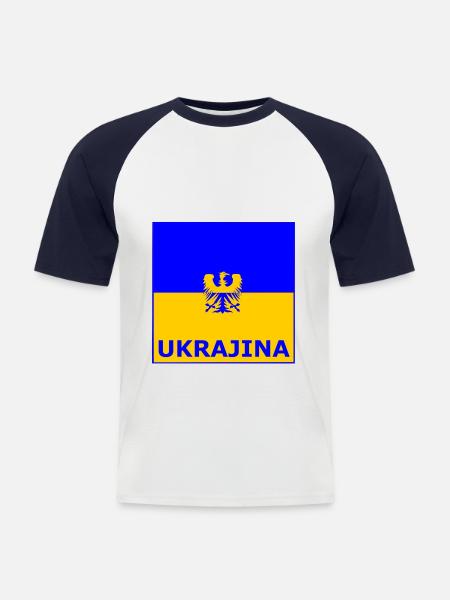 Die Ukraine - T-shirt baseball manches courtes Homme - blanc/marine