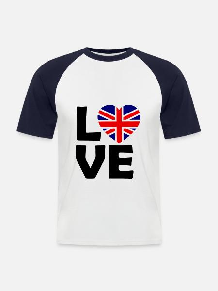 British Love - Men's Baseball T-Shirt - white/navy