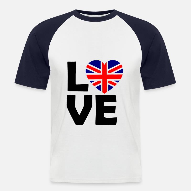 Britische Liebe - Männer Baseball-T-Shirt - Weiß/Navy