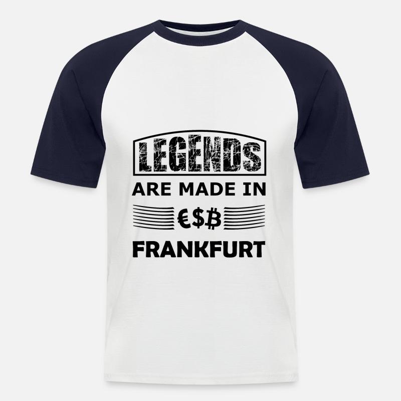 Frankfurter Legenden - Männer Baseball-T-Shirt - Weiß/Navy