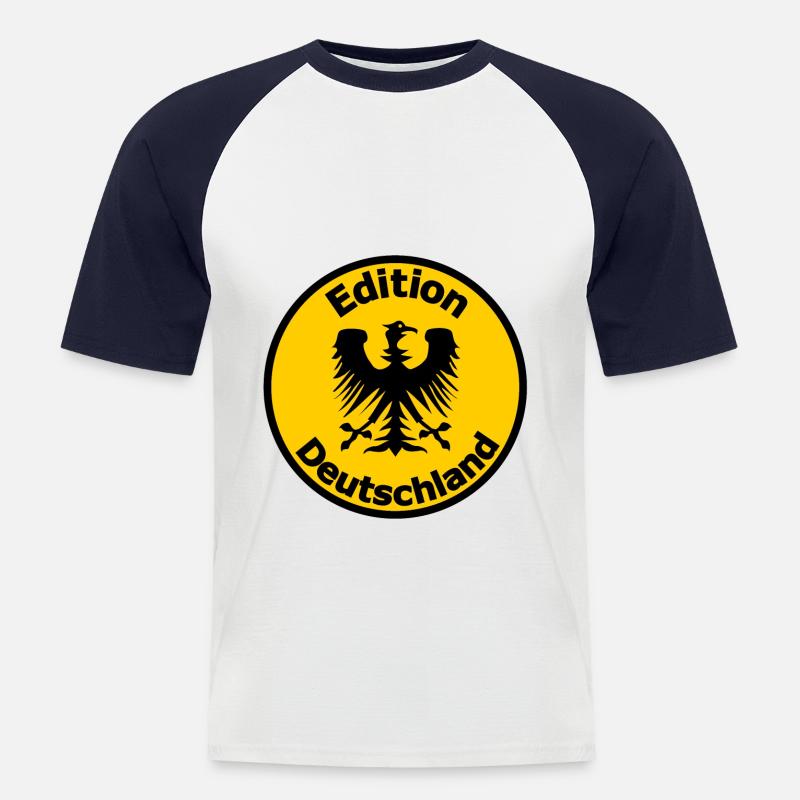 Die Deutschen - Männer Baseball-T-Shirt - Weiß/Navy