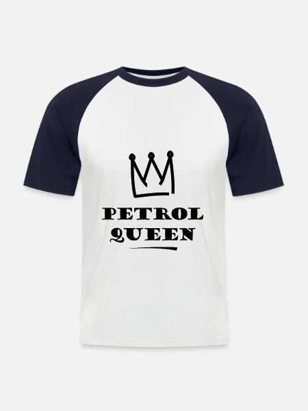 Petrol Queen - Men's Baseball T-Shirt - white/navy