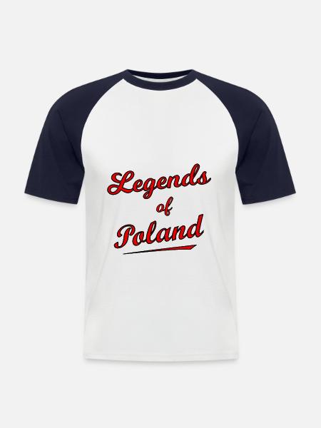 Polish legends - Men's Baseball T-Shirt - white/navy