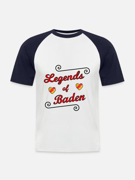 The Badnerland Legends - Men's Baseball T-Shirt - white/navy