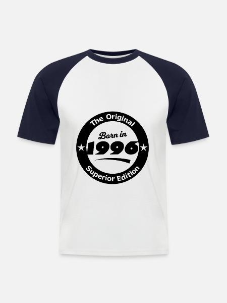 Geboren in 1996 - Männer Baseball-T-Shirt - Weiß/Navy