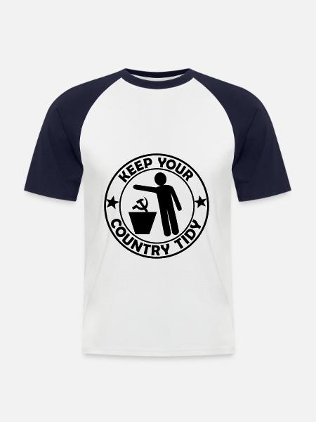 Keep the environment clean - Men's Baseball T-Shirt - white/navy