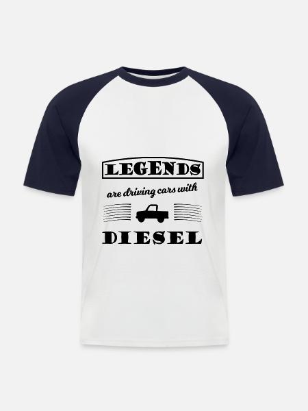Der Diesel Fahrer - Männer Baseball-T-Shirt - Weiß/Navy