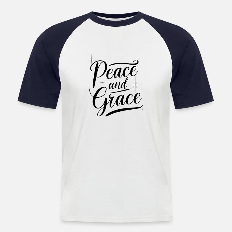 Friede und Gnade - Männer Baseball-T-Shirt - Weiß/Navy