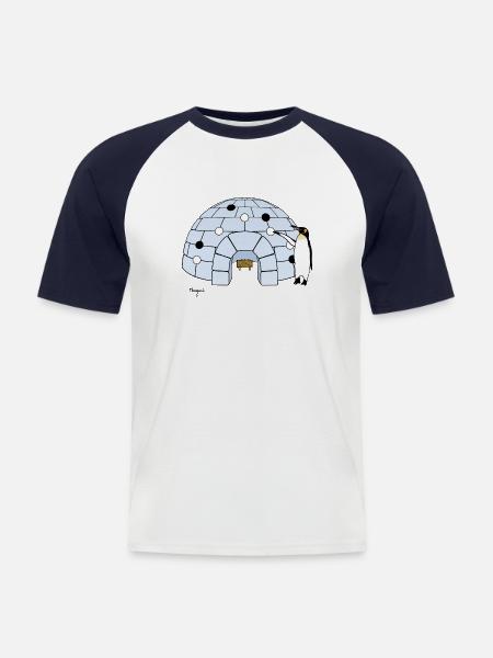 Iglo Go - Men's Baseball T-Shirt - white/navy