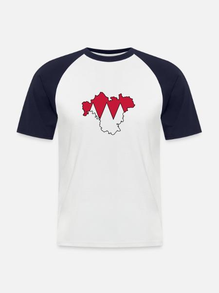 Franken - Männer Baseball-T-Shirt - Weiß/Navy