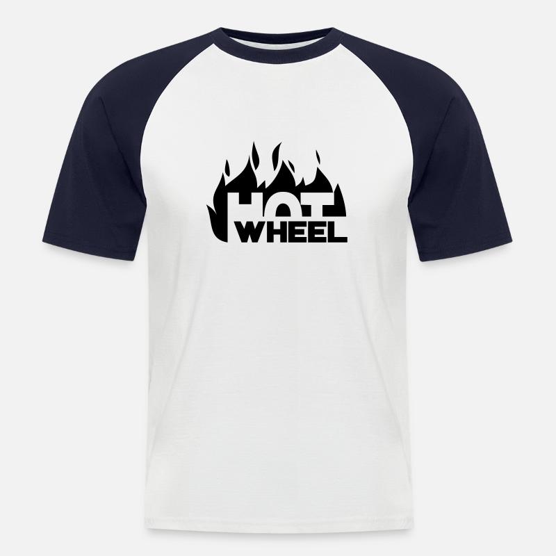 hot_wheel - Männer Baseball-T-Shirt - Weiß/Navy
