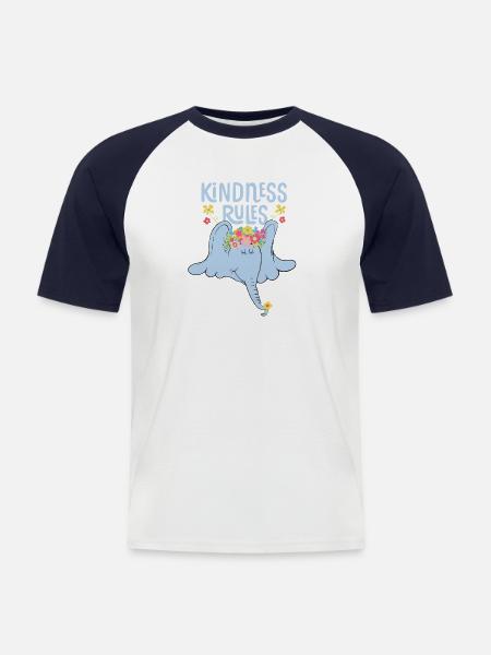 Horton lytter til en Hu Kindness Rules med Horton - Kortærmet herre-baseballshirt - hvid/marineblå