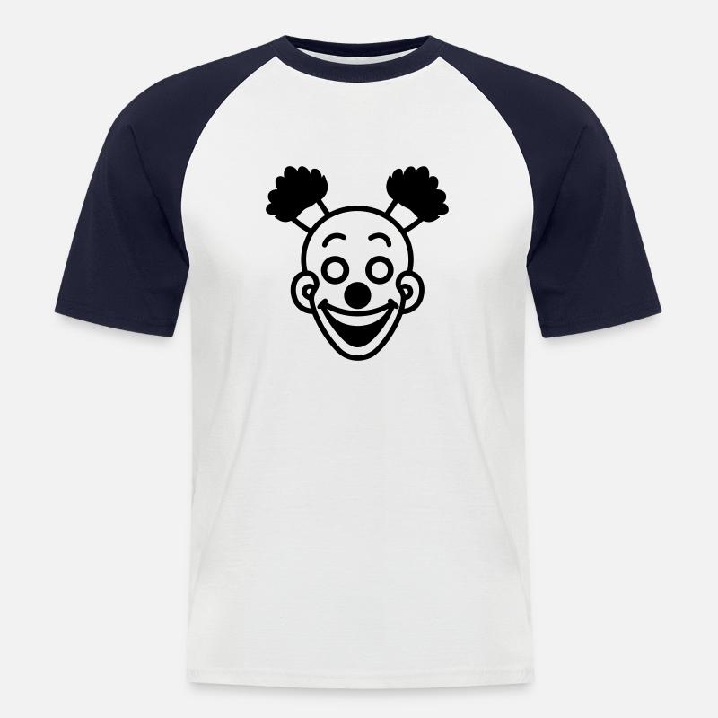 Clown - Männer Baseball-T-Shirt - Weiß/Navy