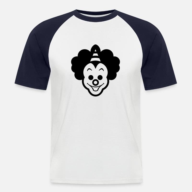 Clown - Männer Baseball-T-Shirt - Weiß/Navy