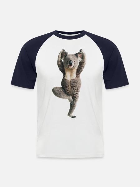 Koala - Männer Baseball-T-Shirt - Weiß/Navy