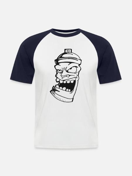 Crazy Sprayer - Men's Baseball T-Shirt - white/navy