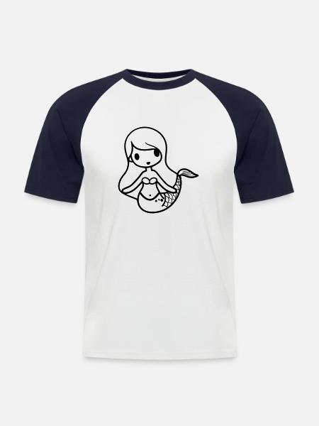 Mermaid - Men's Baseball T-Shirt - white/navy