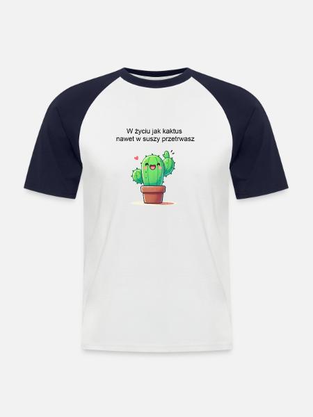 cactus - Men's Baseball T-Shirt - white/navy