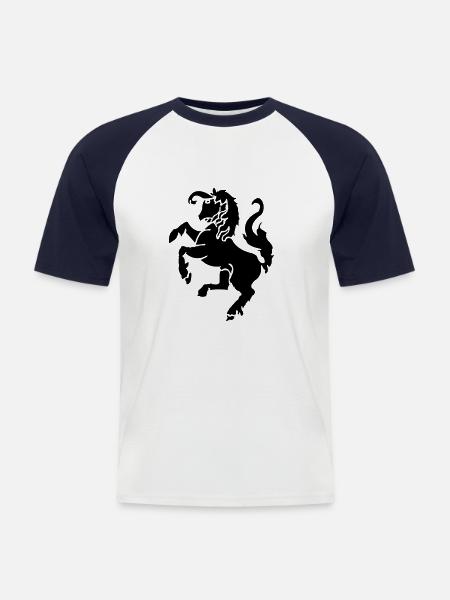 Twente vlag - Men's Baseball T-Shirt - white/navy