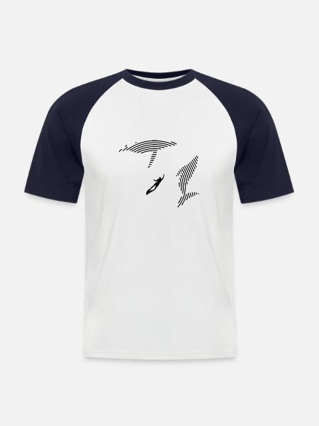 Tauchen mit Walen - Männer Baseball-T-Shirt - Weiß/Navy