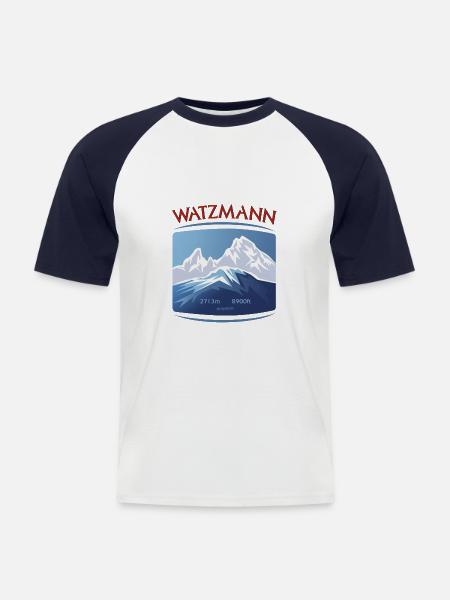 Watzmann Bayern Alps Berchtesgaden - Men's Baseball T-Shirt - white/navy