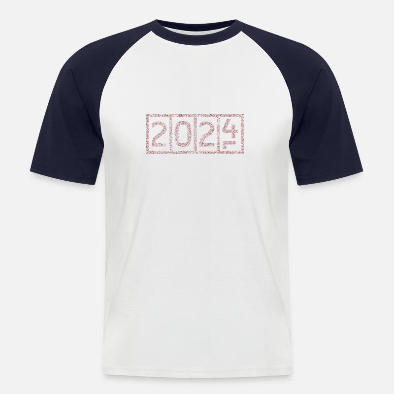 Digital New Year Shift - Männer Baseball-T-Shirt - Weiß/Navy
