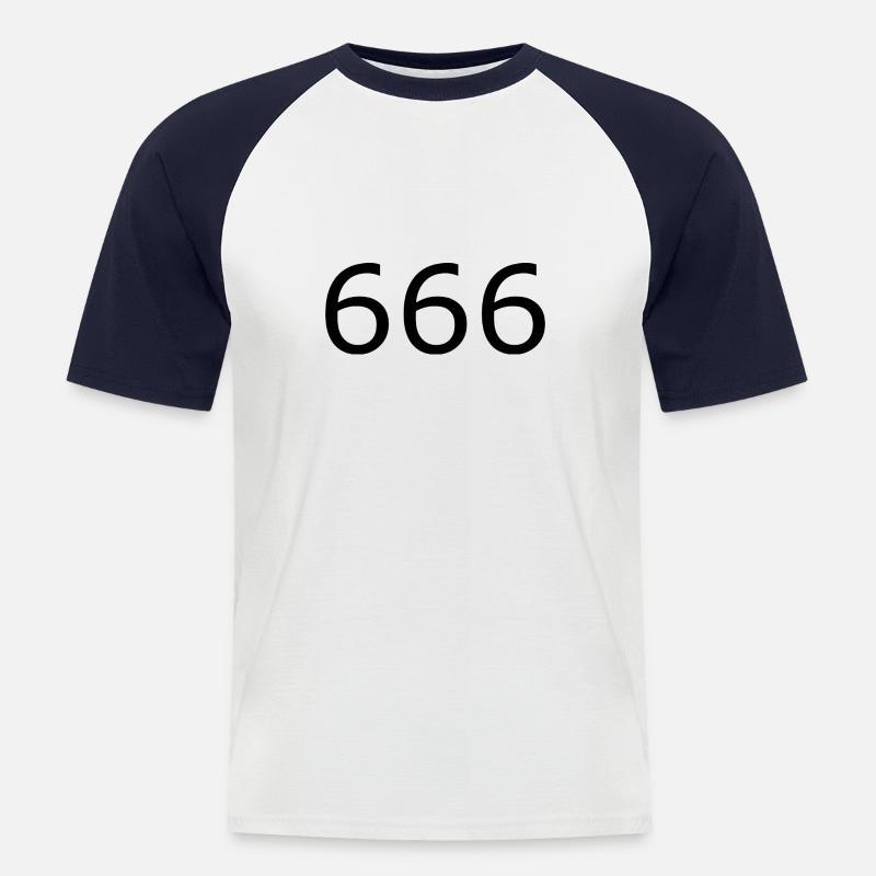 666 - Männer Baseball-T-Shirt - Weiß/Navy