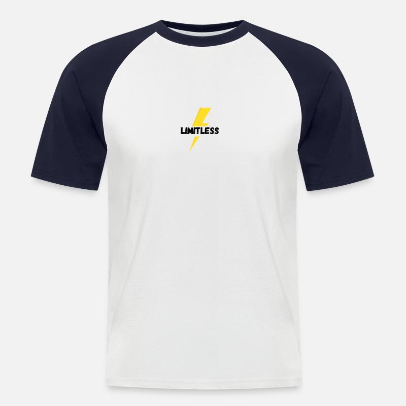 ⚡️ LIMITLESS ⚡️ - Männer Baseball-T-Shirt - Weiß/Navy
