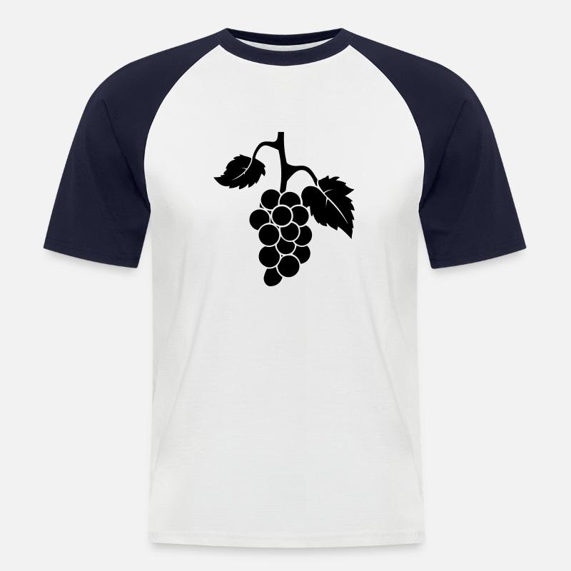 Weintraube - Männer Baseball-T-Shirt - Weiß/Navy
