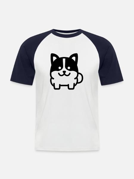 Dog - Men's Baseball T-Shirt - white/navy